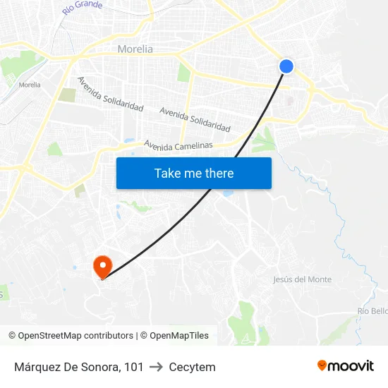 Márquez De Sonora, 101 to Cecytem map