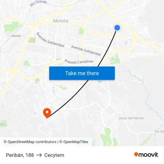 Peribán, 188 to Cecytem map