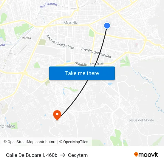 Calle De Bucareli, 460b to Cecytem map