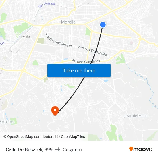 Calle De Bucareli, 899 to Cecytem map
