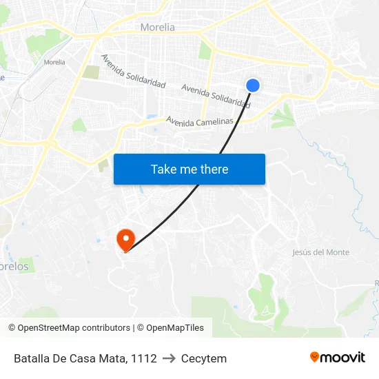 Batalla De Casa Mata, 1112 to Cecytem map