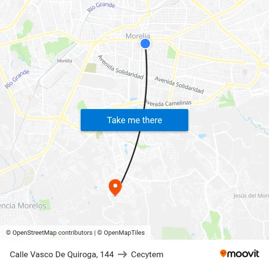 Calle Vasco De Quiroga, 144 to Cecytem map