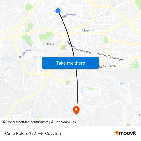 Calle Poleo, 172 to Cecytem map