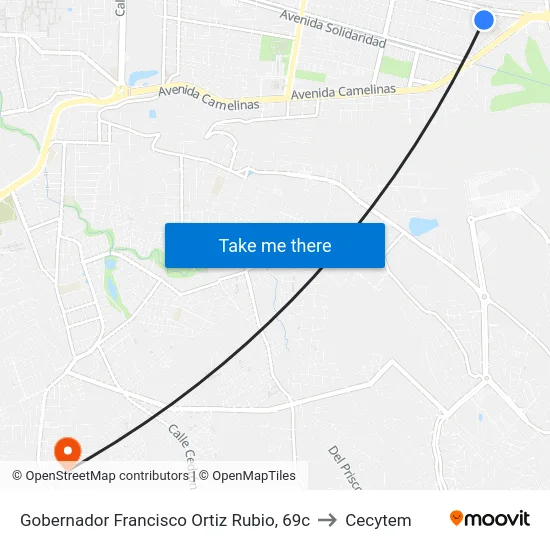 Gobernador Francisco Ortiz Rubio, 69c to Cecytem map