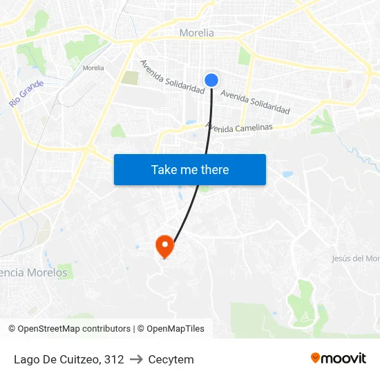 Lago De Cuitzeo, 312 to Cecytem map