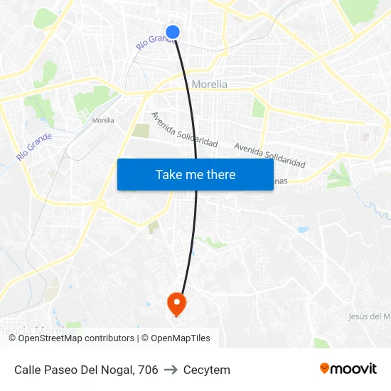 Calle Paseo Del Nogal, 706 to Cecytem map