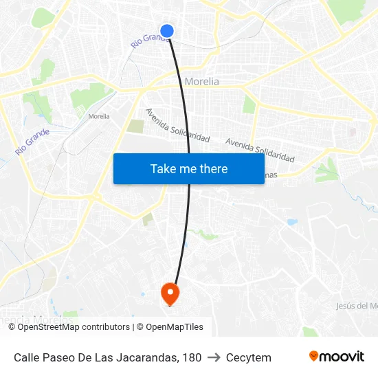 Calle Paseo De Las Jacarandas, 180 to Cecytem map