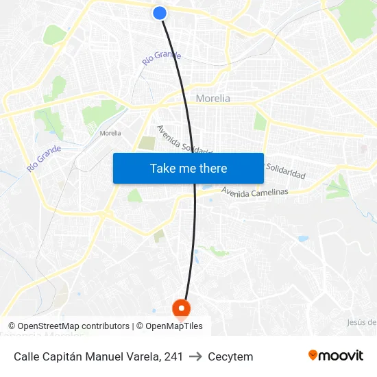 Calle Capitán Manuel Varela, 241 to Cecytem map