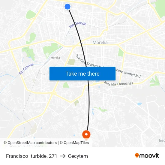 Francisco Iturbide, 271 to Cecytem map