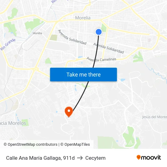 Calle Ana María Gallaga, 911d to Cecytem map