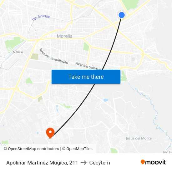 Apolinar Martínez Múgica, 211 to Cecytem map