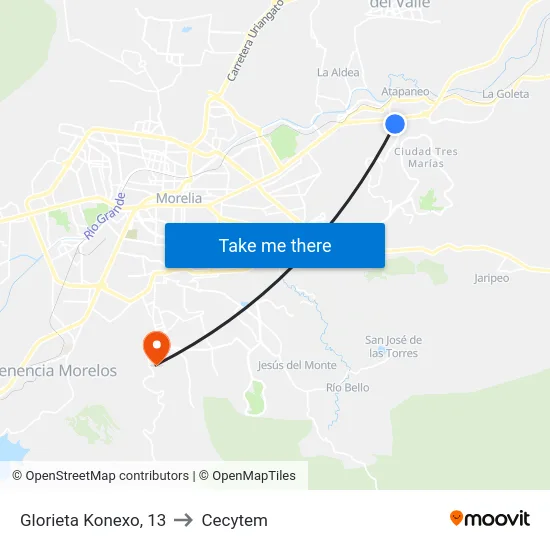 Glorieta Konexo, 13 to Cecytem map