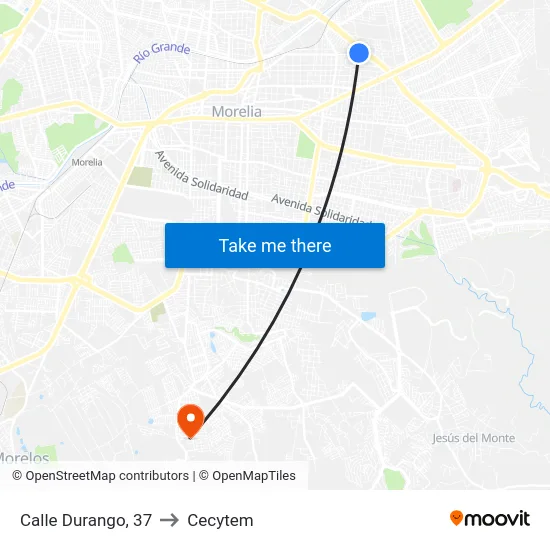 Calle Durango, 37 to Cecytem map