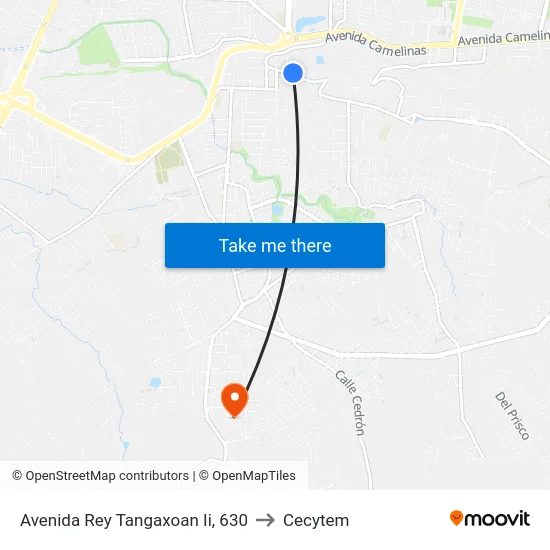 Avenida Rey Tangaxoan Ii, 630 to Cecytem map