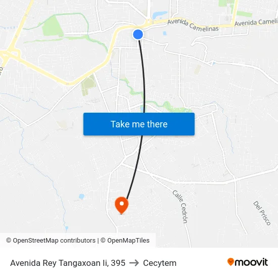 Avenida Rey Tangaxoan Ii, 395 to Cecytem map