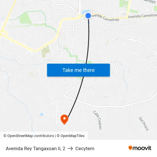 Avenida Rey Tangaxoan Ii, 2 to Cecytem map