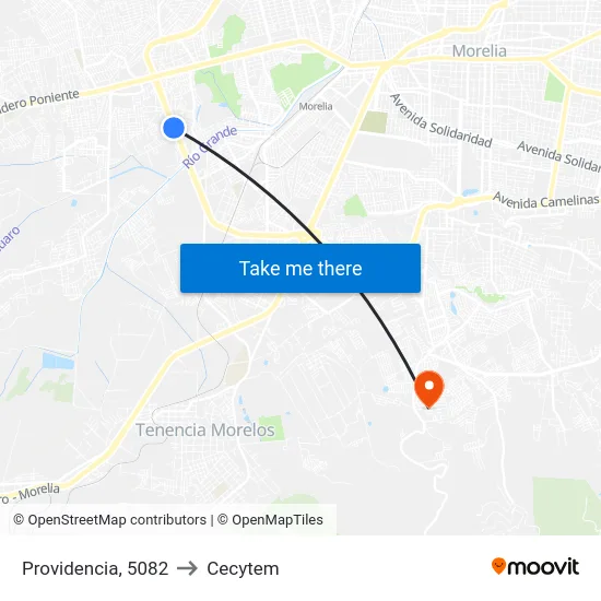 Providencia, 5082 to Cecytem map