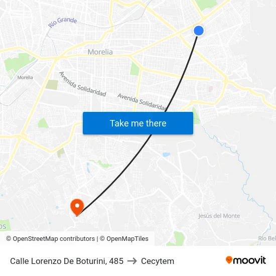 Calle Lorenzo De Boturini, 485 to Cecytem map