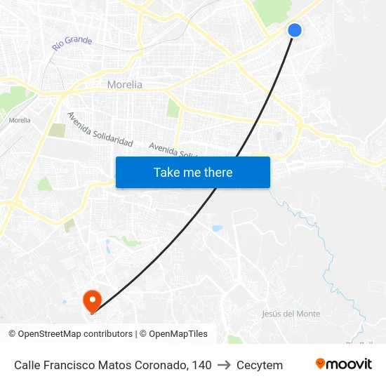 Calle Francisco Matos Coronado, 140 to Cecytem map