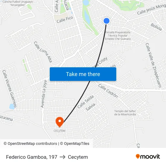 Federico Gamboa, 197 to Cecytem map