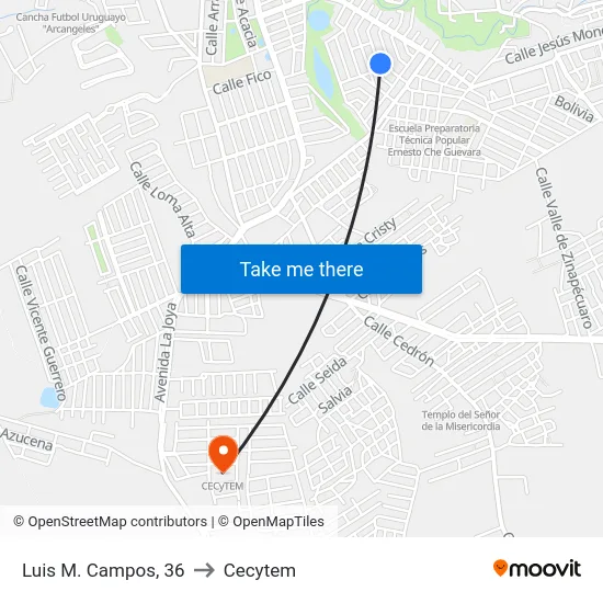 Luis M. Campos, 36 to Cecytem map
