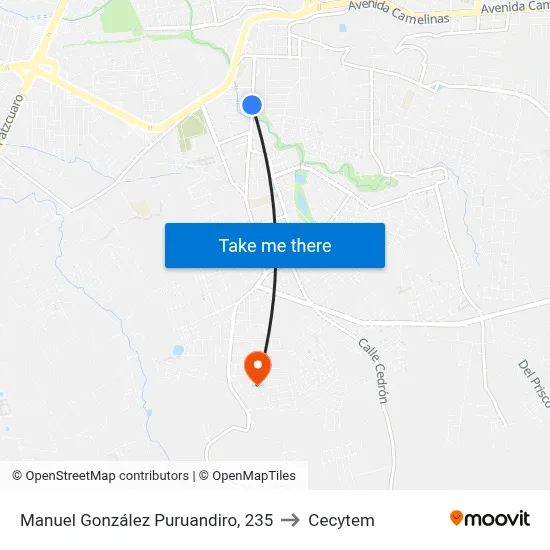 Manuel González Puruandiro, 235 to Cecytem map