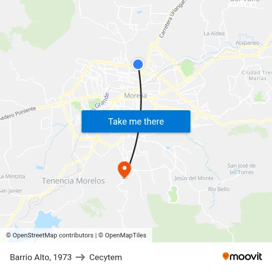 Barrio Alto, 1973 to Cecytem map