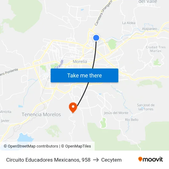 Circuito Educadores Mexicanos, 958 to Cecytem map