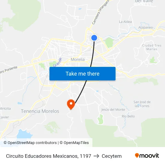 Circuito Educadores Mexicanos, 1197 to Cecytem map
