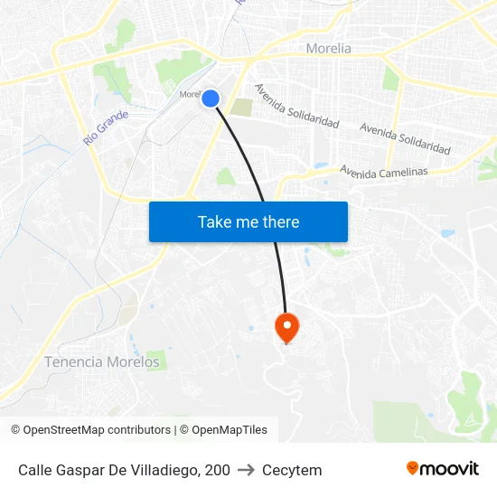 Calle Gaspar De Villadiego, 200 to Cecytem map