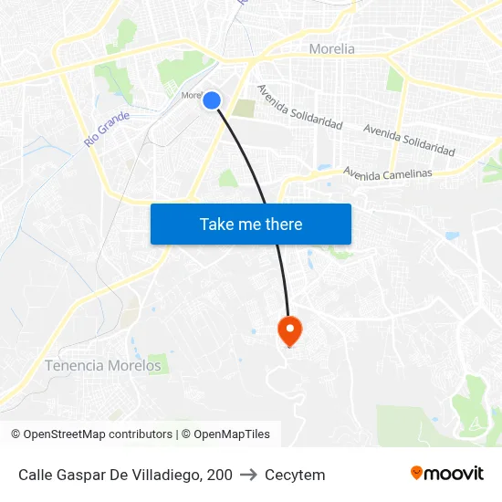 Calle Gaspar De Villadiego, 200 to Cecytem map