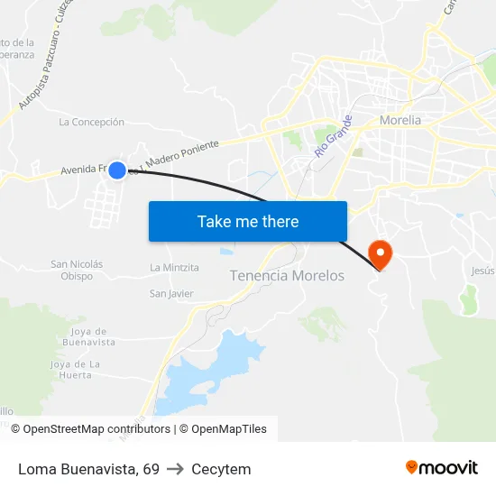 Loma Buenavista, 69 to Cecytem map