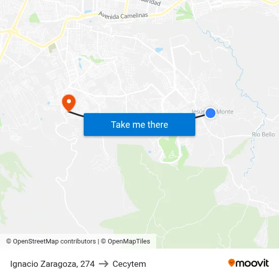 Ignacio Zaragoza, 274 to Cecytem map