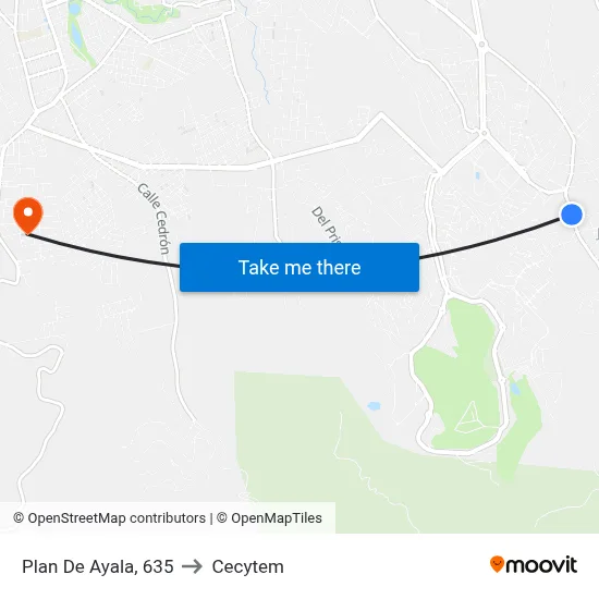 Plan De Ayala, 635 to Cecytem map
