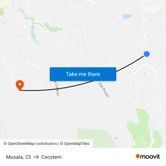 Musala, 23 to Cecytem map