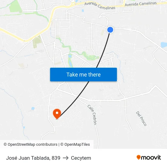 José Juan Tablada, 839 to Cecytem map