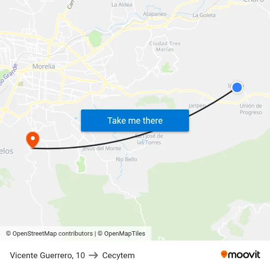 Vicente Guerrero, 10 to Cecytem map