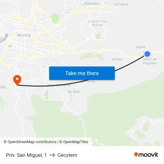 Priv. San Miguel, 1 to Cecytem map