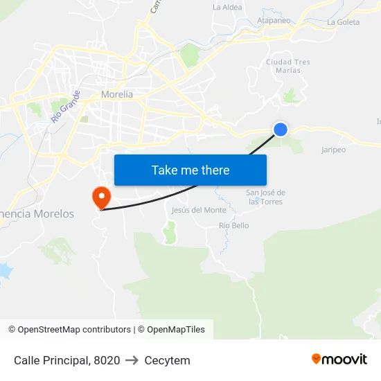 Calle Principal, 8020 to Cecytem map