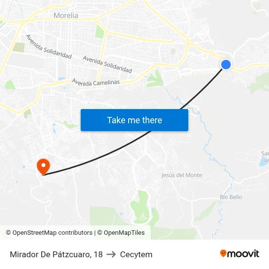 Mirador De Pátzcuaro, 18 to Cecytem map