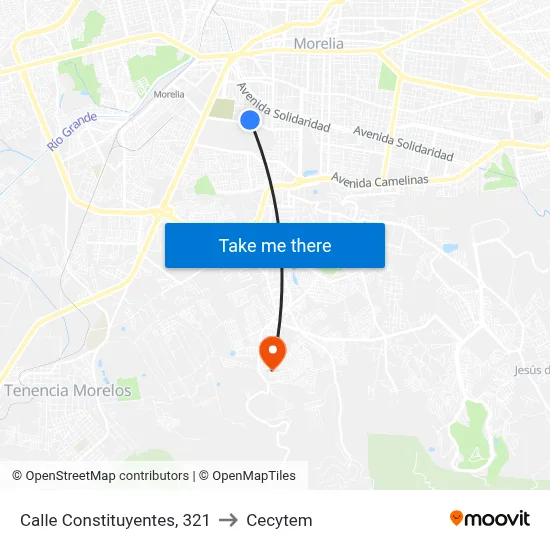 Calle Constituyentes, 321 to Cecytem map