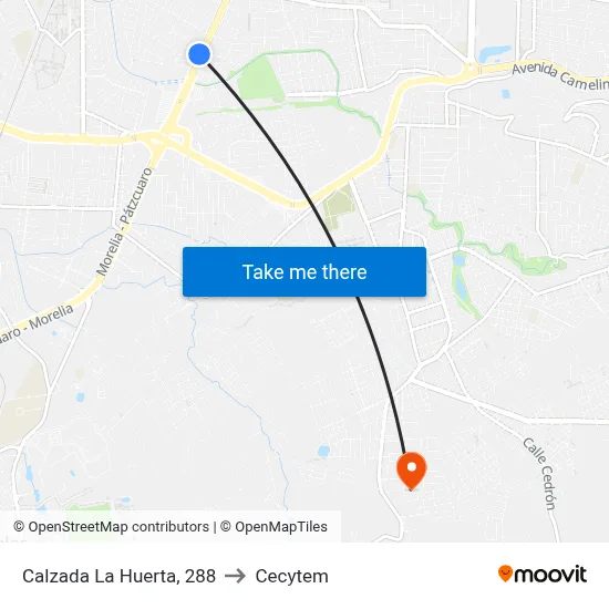 Calzada La Huerta, 288 to Cecytem map