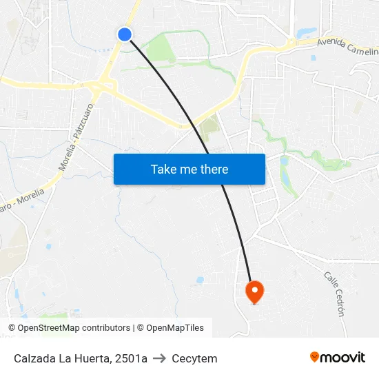 Calzada La Huerta, 2501a to Cecytem map