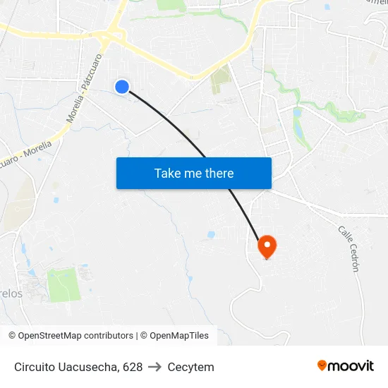 Circuito Uacusecha, 628 to Cecytem map
