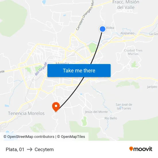 Plata, 01 to Cecytem map