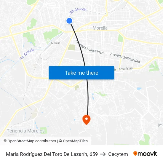 María Rodríguez Del Toro De Lazarín, 659 to Cecytem map