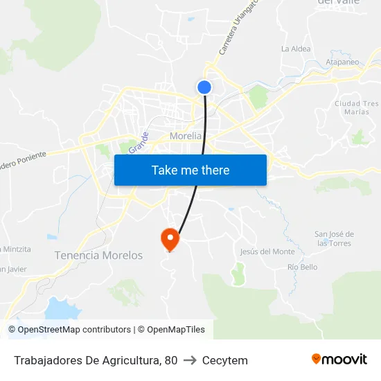 Trabajadores De Agricultura, 80 to Cecytem map