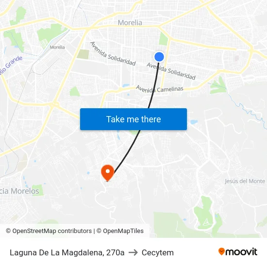 Laguna De La Magdalena, 270a to Cecytem map