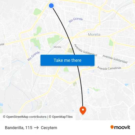 Banderilla, 115 to Cecytem map