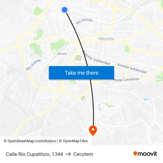 Calle Río Cupatitzio, 1344 to Cecytem map